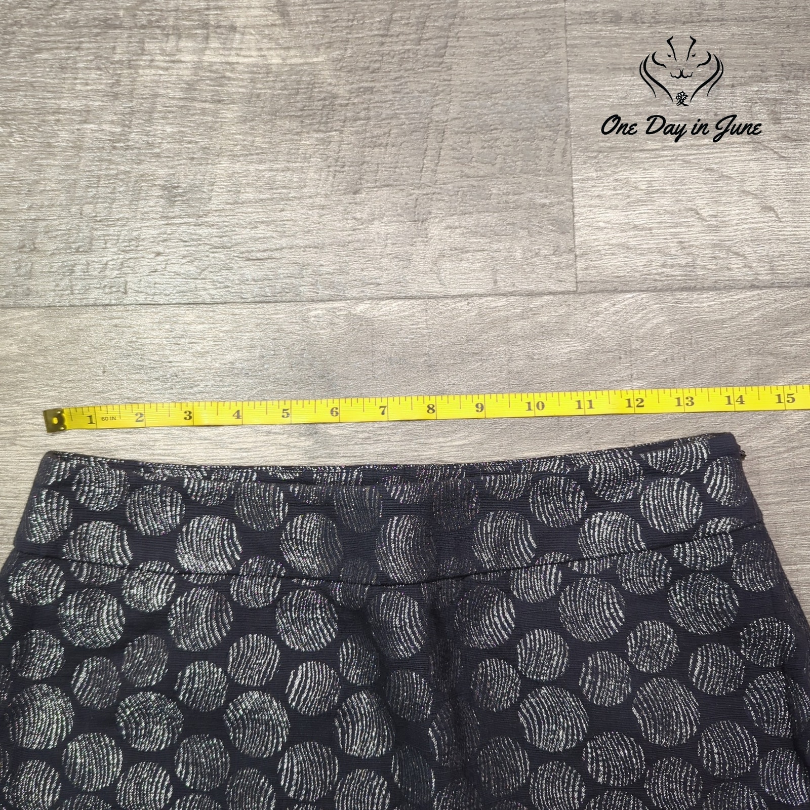 Madison Skirt Womens Black Silver Metallic Polka Dot A-Line Mini Party Size 4 — image 3 of 6